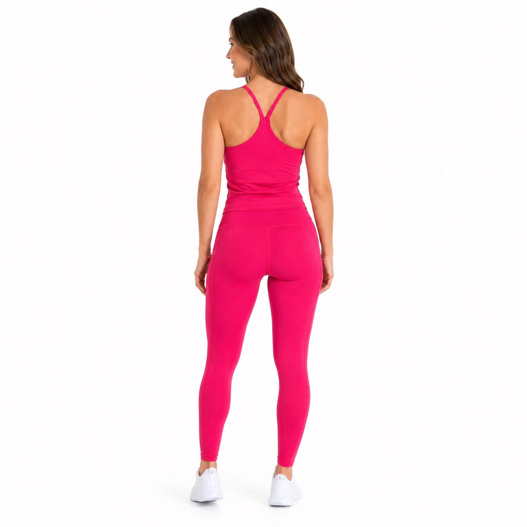 Hot Pink Spaghetti Strap Sports Top