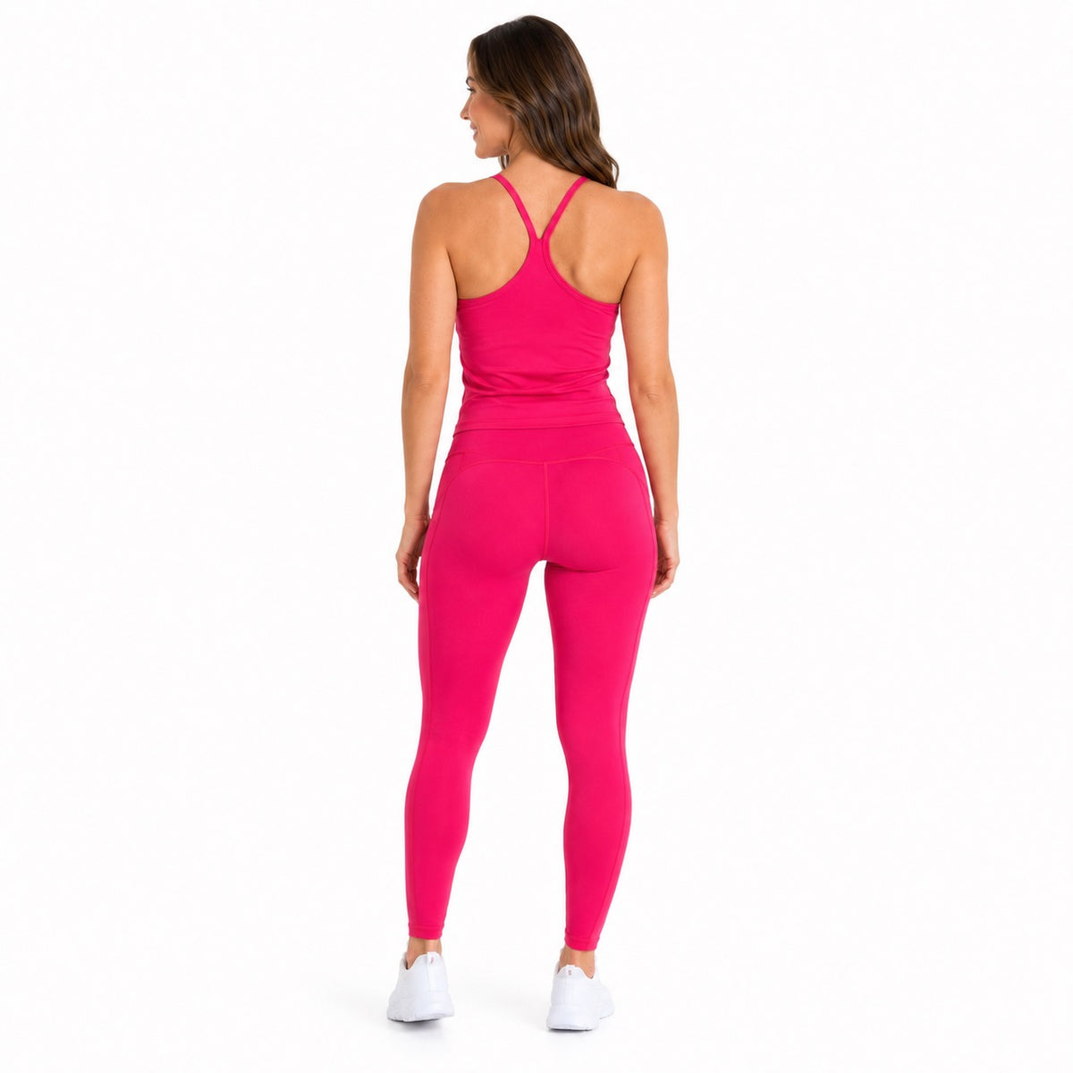 Hot Pink Spaghetti Strap Sports Top