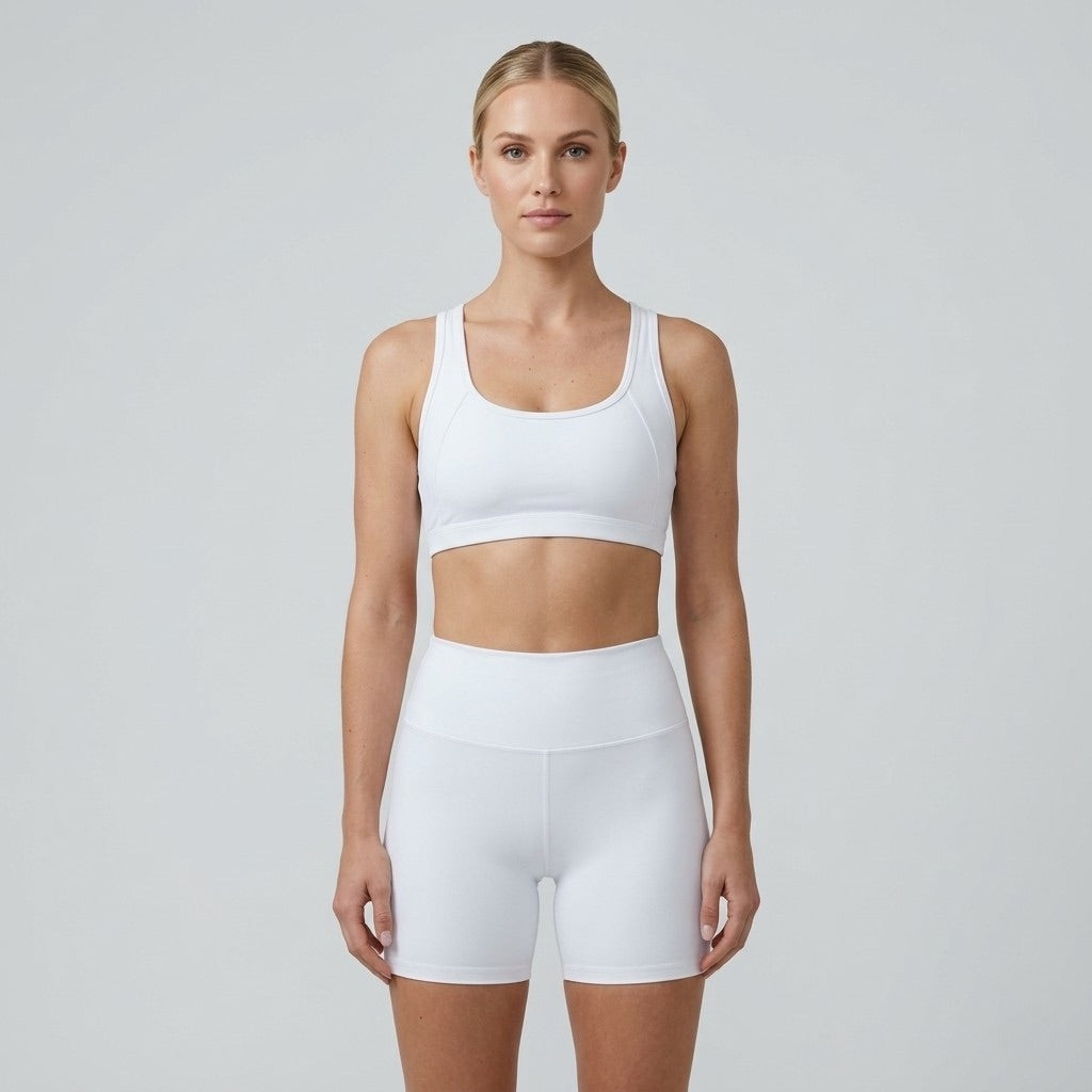 White Performance Shorts with Pockets
