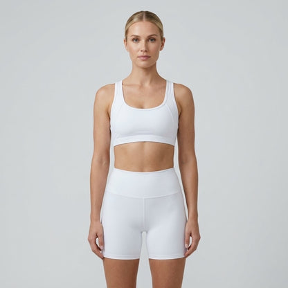 White Performance Shorts with Pockets