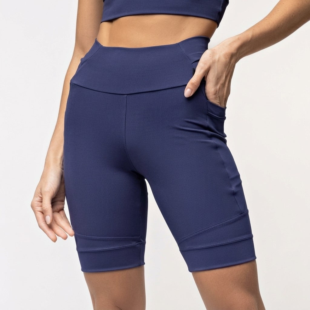 Navy Blue Performance Shorts with Pockets