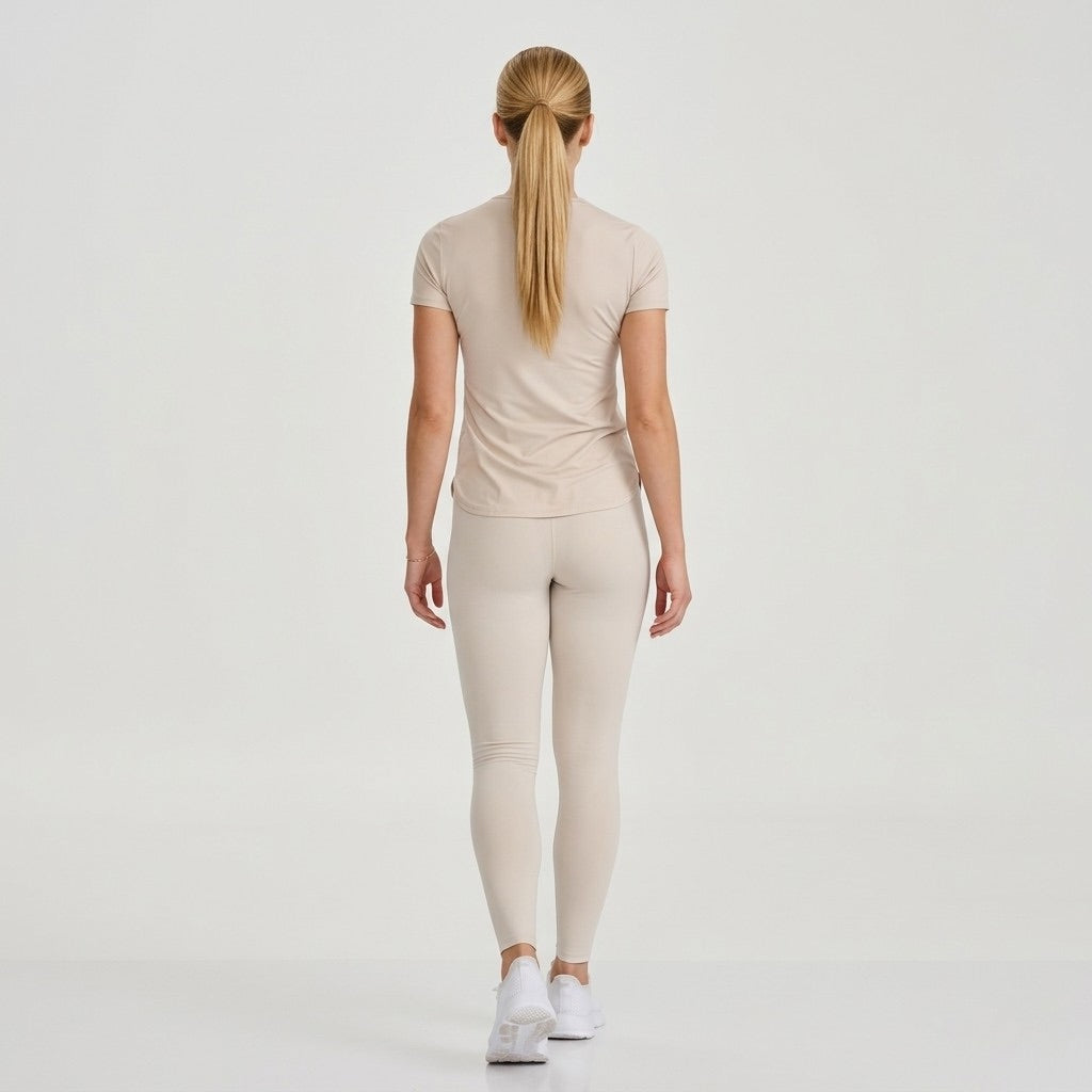 Beige Short Sleeve Sports T-Shirt