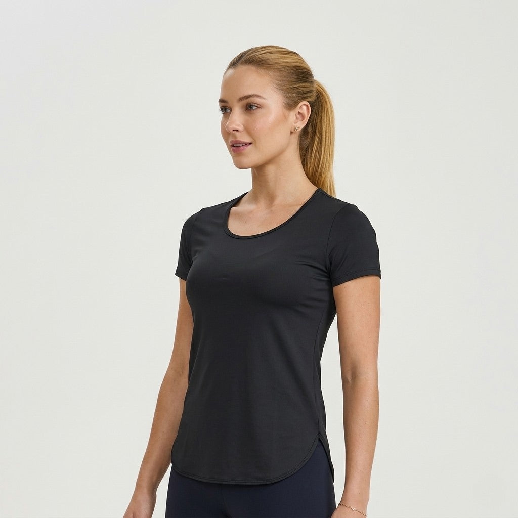 Black Short Sleeve Sports T-Shirt