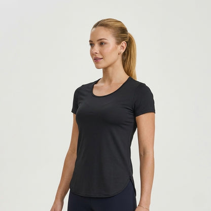 Black Short Sleeve Sports T-Shirt