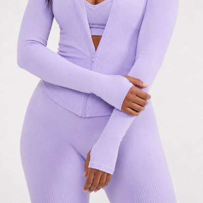 Sculpt Zip Set – Lavender Glow