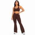 Leggings Flare de Tiro Alto – Café para mujer de Zareli Active