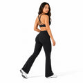 Leggings Flare de Tiro Alto – Negro Medianoche para mujer, vista 2