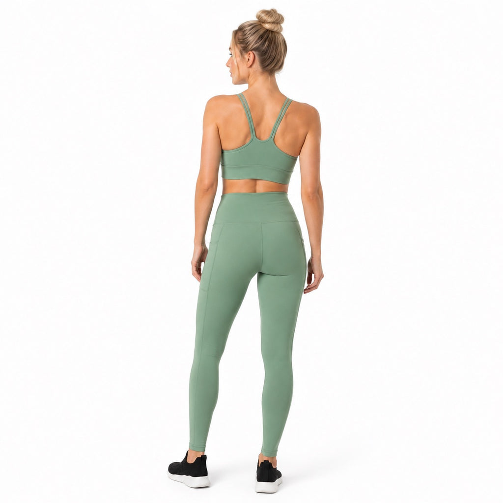 Soft Green Sculpt Leggings with Pockets