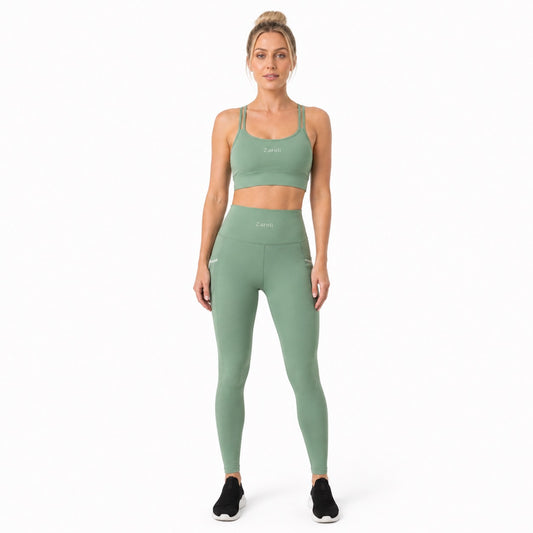 Soft Green Sculpt Leggings with Pockets