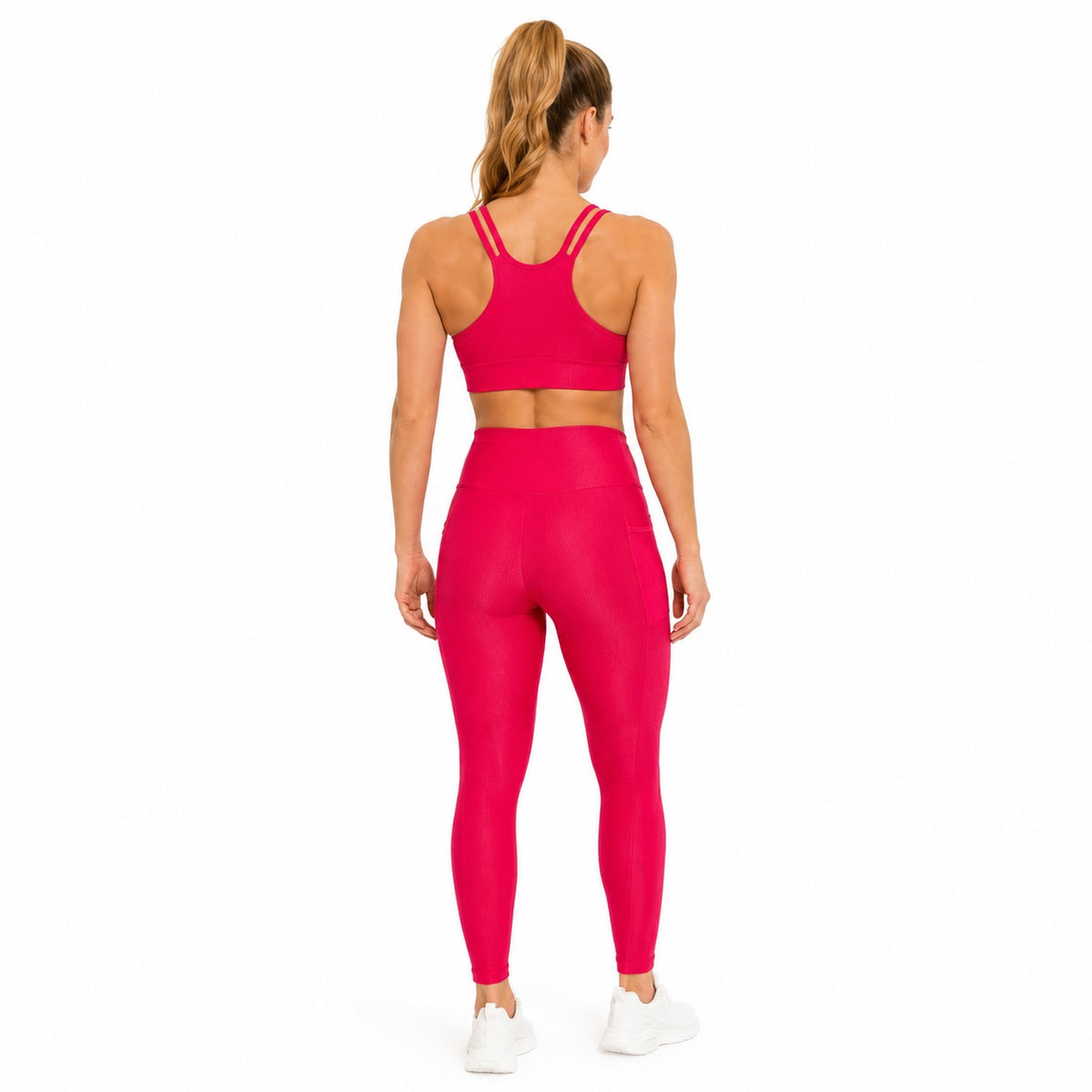 High-Waisted Leggings with Pocket – Pink