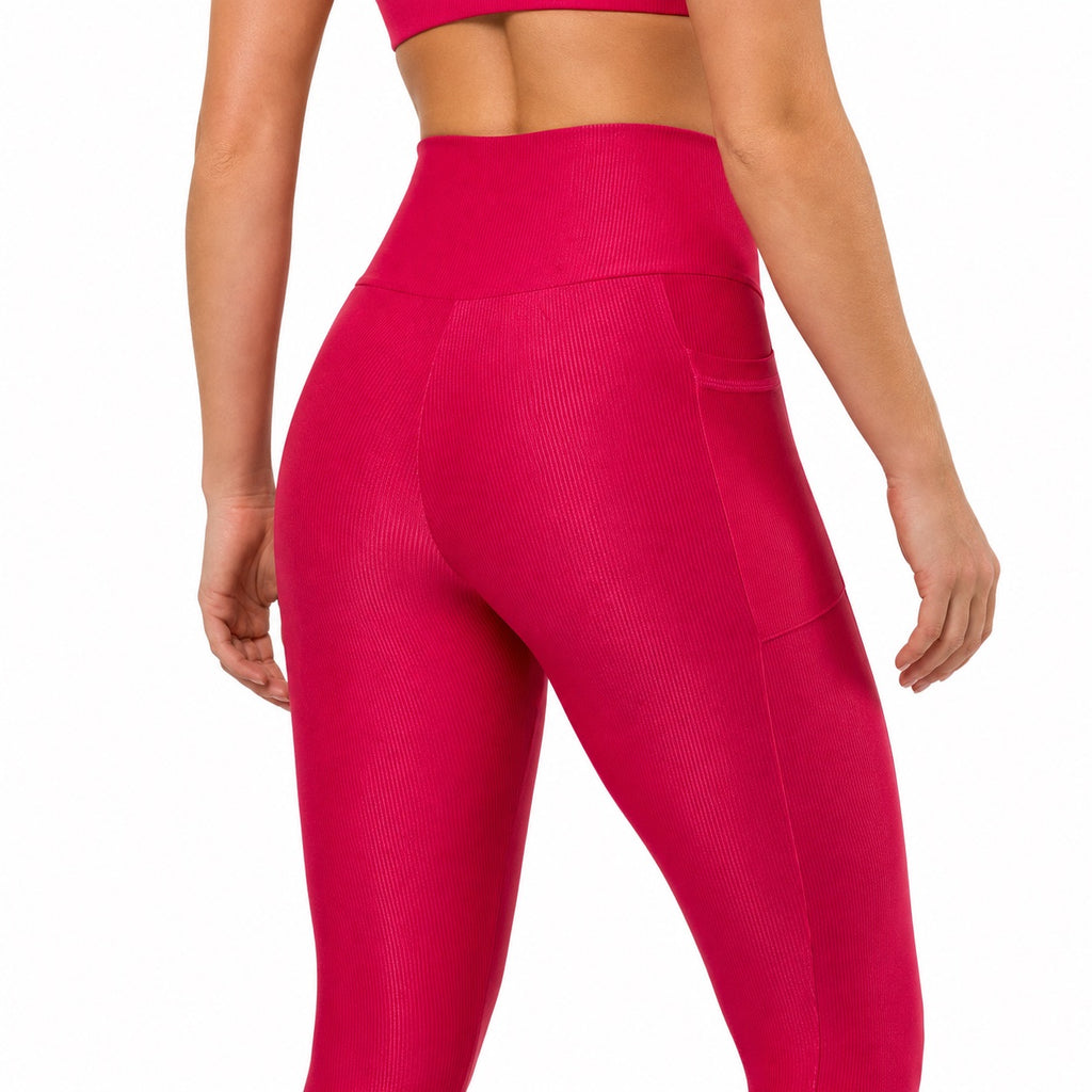 High-Waisted Leggings with Pocket – Pink