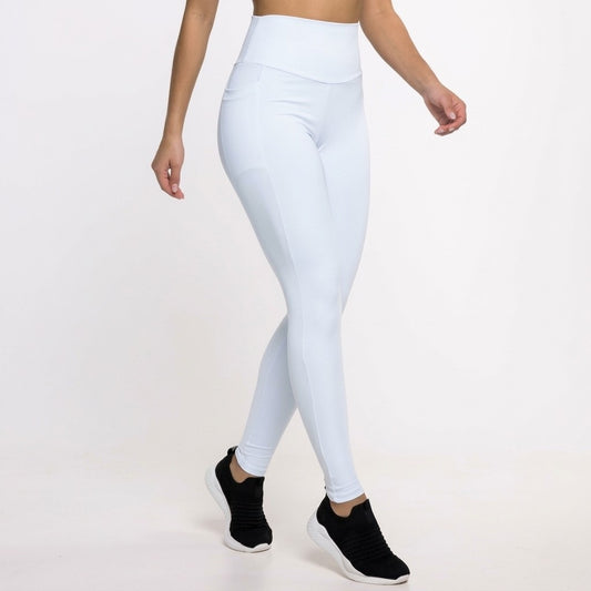 High-Waisted Leggings with Pocket – White