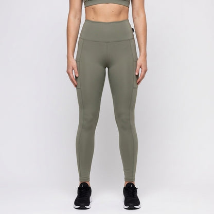 High-Waisted Leggings with Pocket – Green