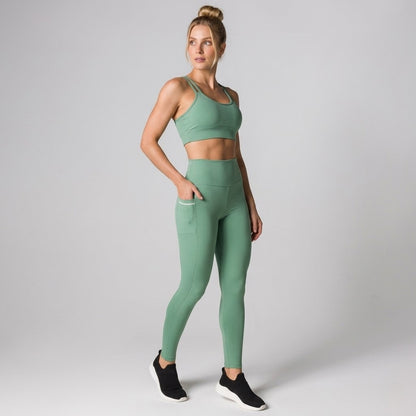 Soft Green Sculpt Leggings with Pockets
