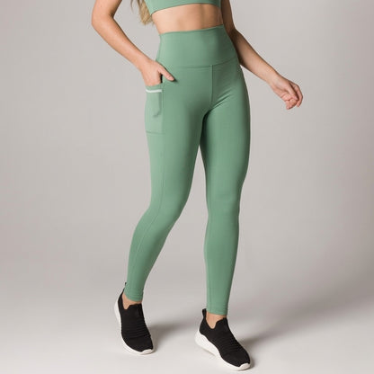 Soft Green Sculpt Leggings with Pockets