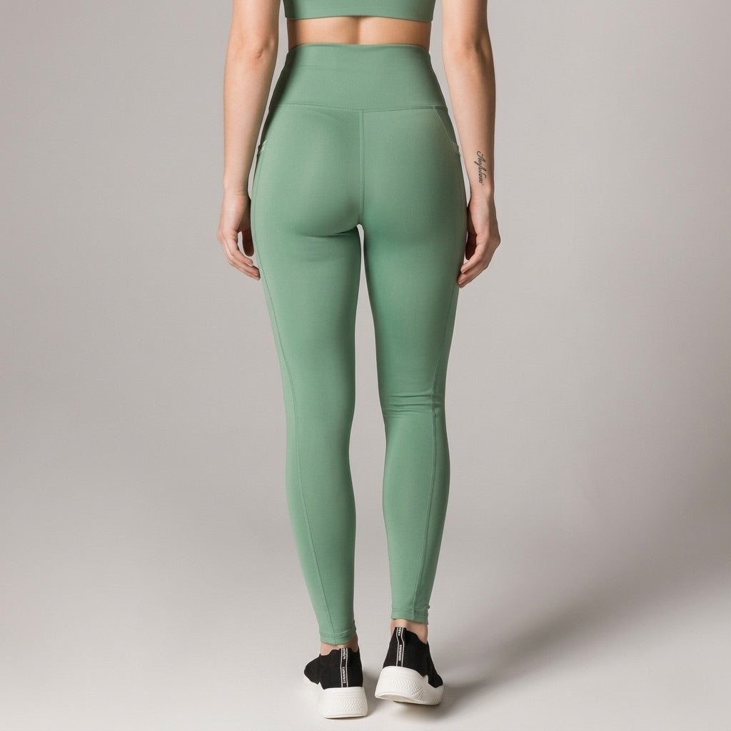 Soft Green Sculpt Leggings with Pockets