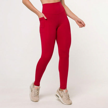 Red Sculpt Leggings with Pockets