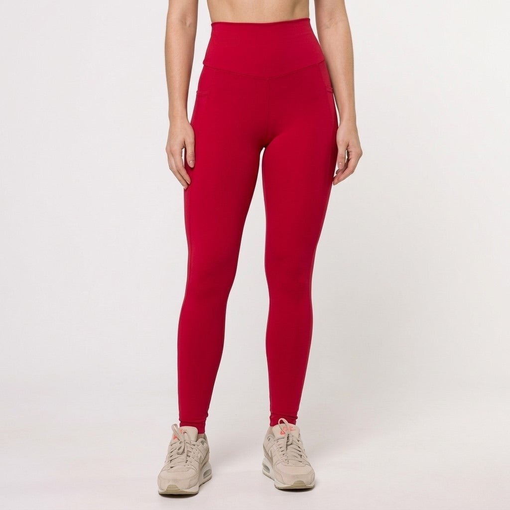 Red Sculpt Leggings with Pockets