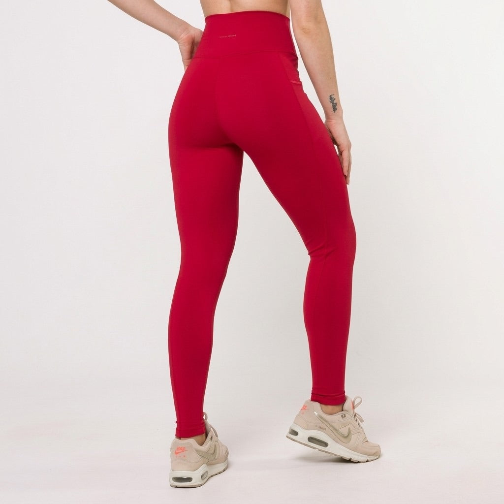 Red Sculpt Leggings with Pockets