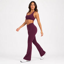 High Waisted Flare Leggings – Wine Plum
