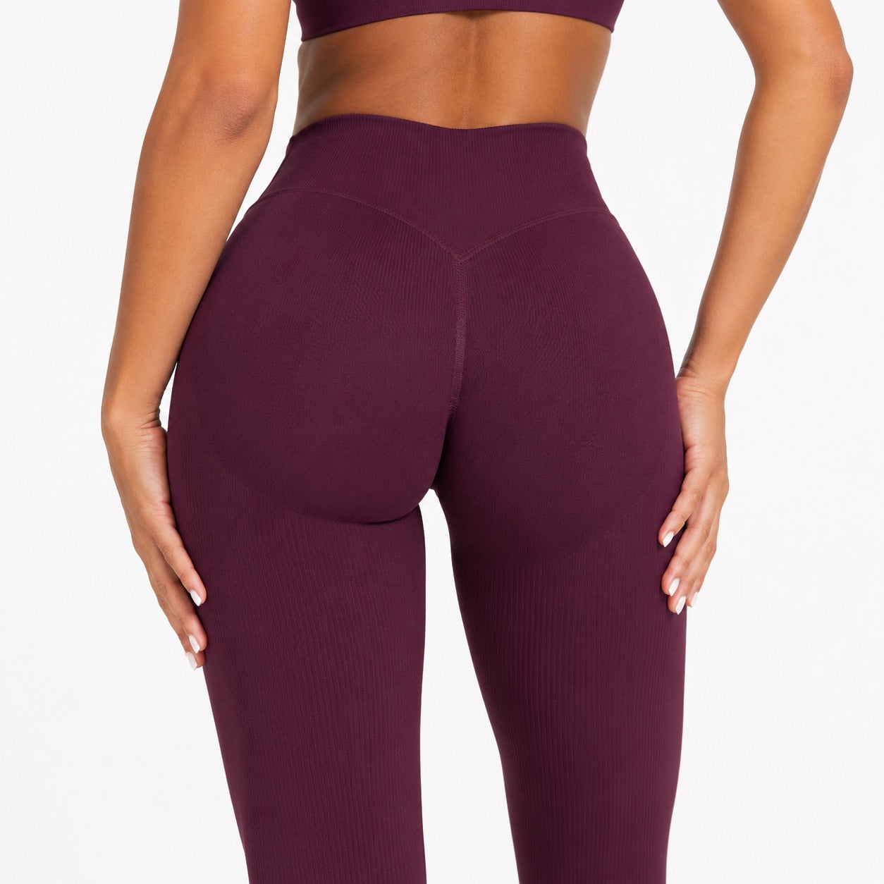 High Waisted Flare Leggings – Wine Plum
