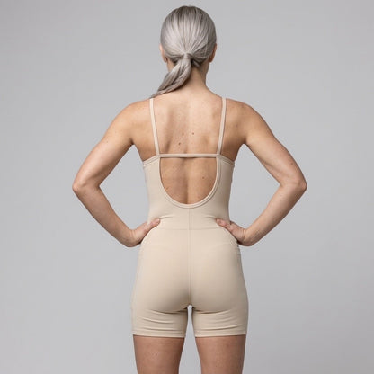 Sculpt Playsuit – Beige