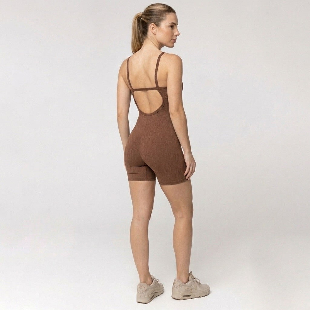 Sculpt Playsuit – Brown