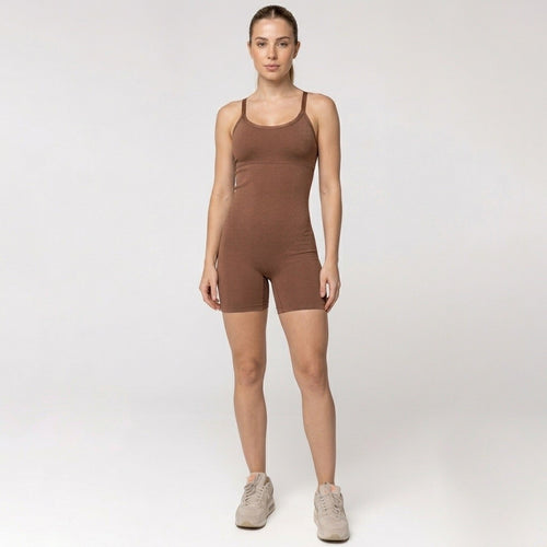 Sculpt Playsuit – Brown
