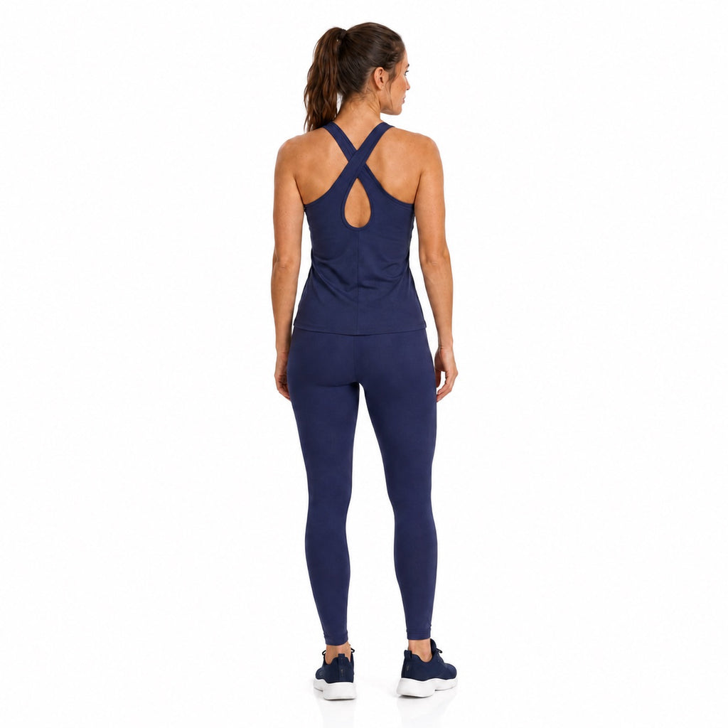 Navy Blue Sleeveless Sports Top