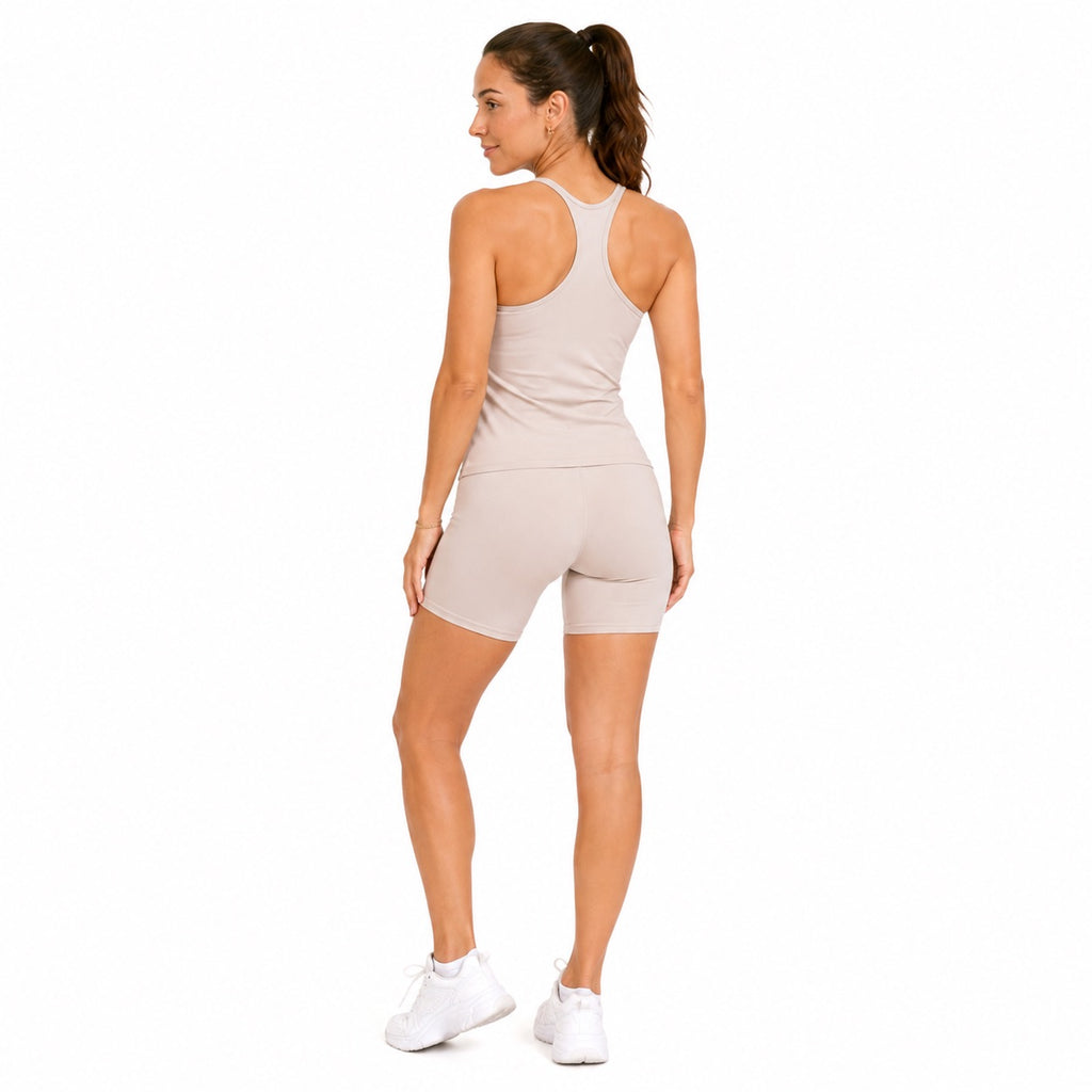 Nude Spaghetti Strap Sports Top