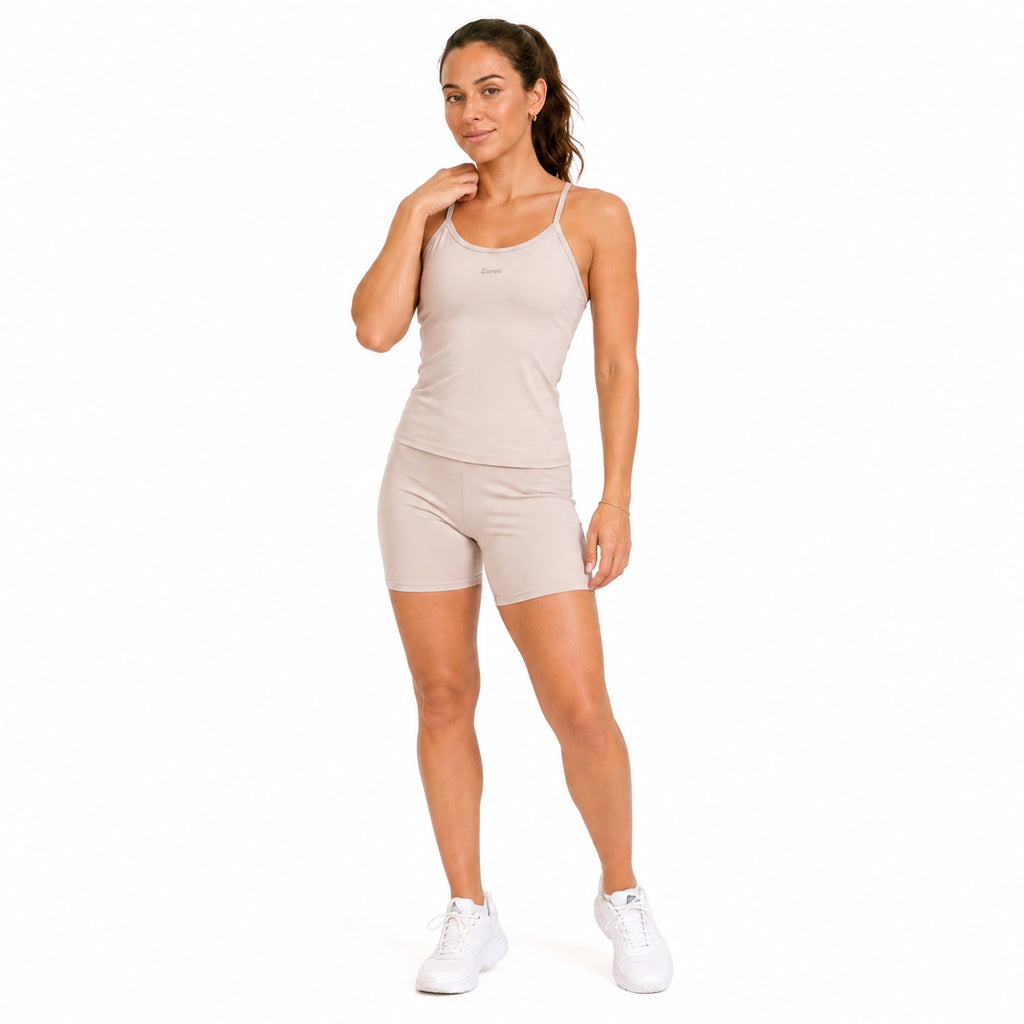Nude Spaghetti Strap Sports Top