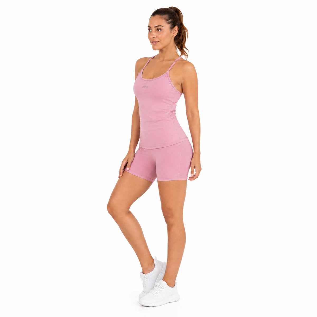 Light Pink Spaghetti Strap Sports Top