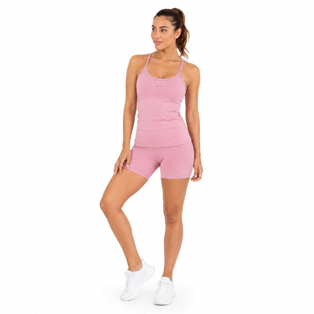 Light Pink Spaghetti Strap Sports Top