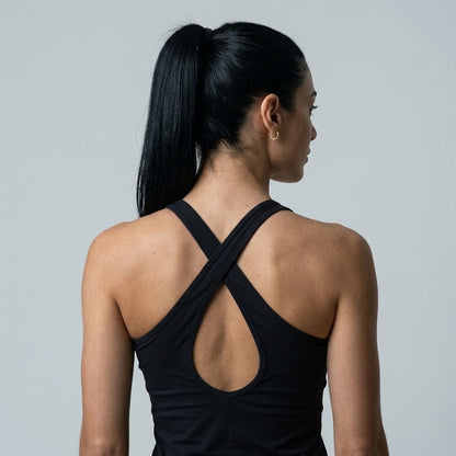 Black Sleeveless Sports Top