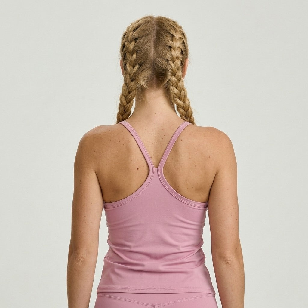 Light Pink Spaghetti Strap Sports Top