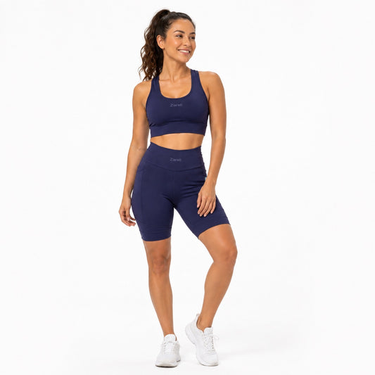 Navy Blue Performance Shorts with Pockets