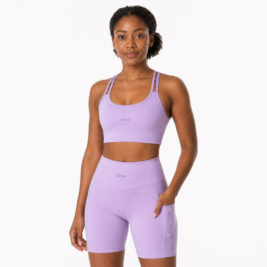 Lilac Performance Shorts with Pockets