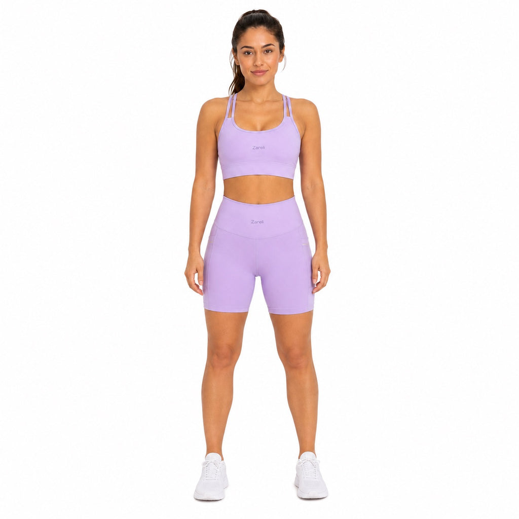 Lilac Performance Shorts with Pockets