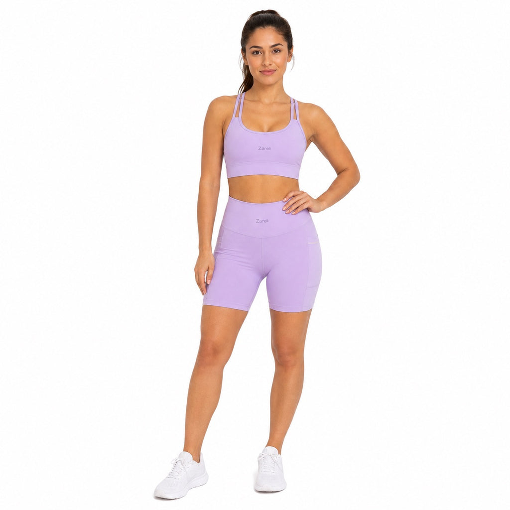 Lilac Performance Shorts with Pockets