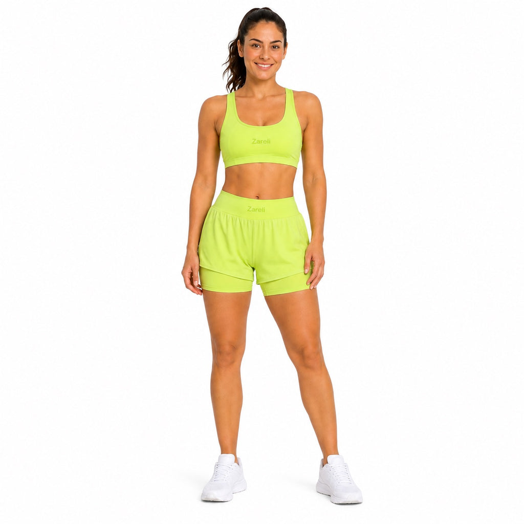Citrus Green Air Shorts with Pockets