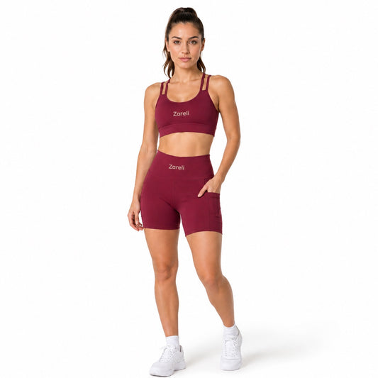 Marsala Performance Shorts with Pockets
