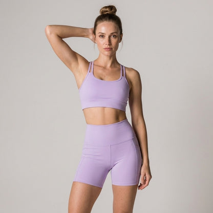 Lilac Performance Shorts with Pockets