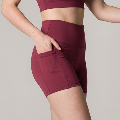 Marsala Performance Shorts with Pockets