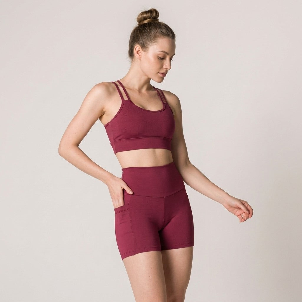 Marsala Performance Shorts with Pockets