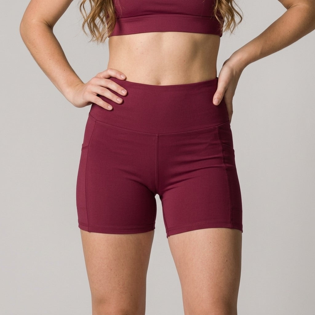 Marsala Performance Shorts with Pockets