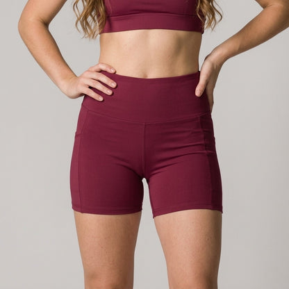 Marsala Performance Shorts with Pockets